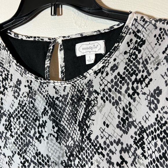 MudPie Snakeskin Print Dress Long Sleeve Mini - Picture 4 of 7